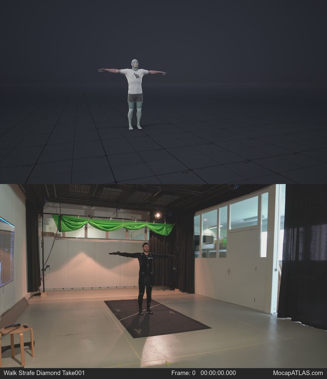 Walking while facing forward forward with 135 degree direction changes left and right. Strafing in a diamond pattern....
