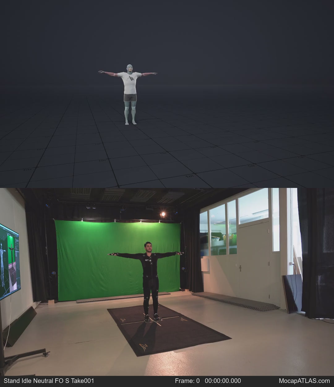 Standing with various idle poses, breaks, fidgets, and stances. Contains turns and looking into different directions....