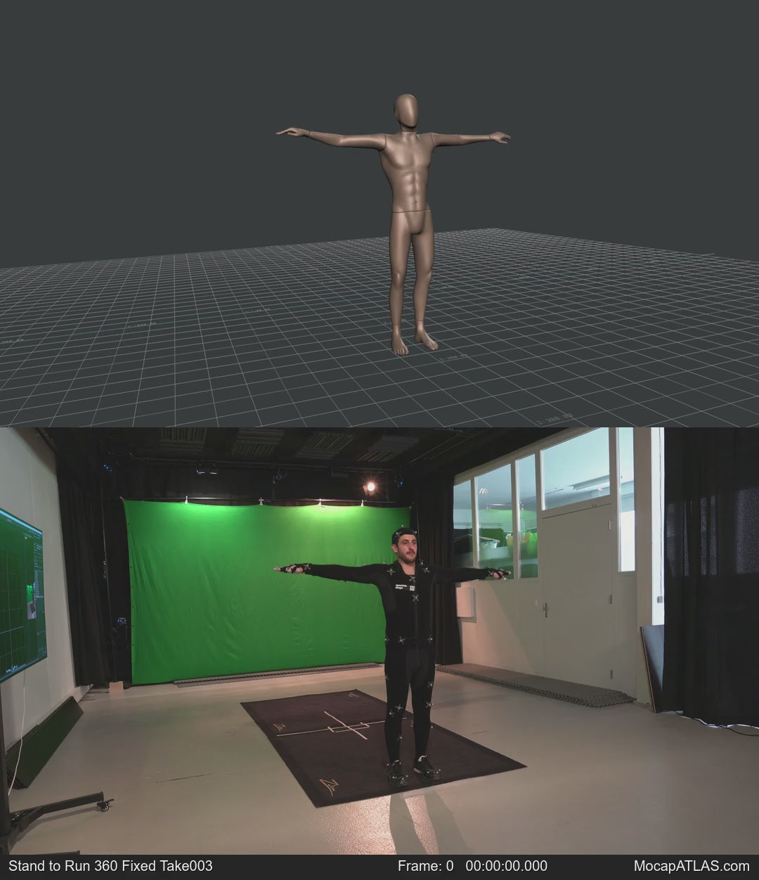 Transitioning from standing to running in all directions, with interruptions and turns
