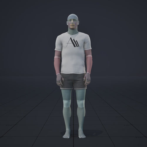 A short game-ready idle animation clip showing a casual idle with regular breathing motion. This animation is cut,...