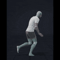 Impaired gait running. Running forward, multiple runs - preview gif