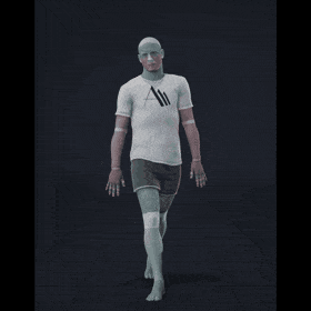 Impaired walking in a straight line. Multiple iterations - preview gif