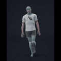 Walking in a motion matching dance card pattern with right sided turns in the following angles:  0, 180R, 135R, 90R,... - preview gif