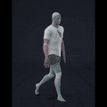 Walking in a motion matching dance card pattern with right and left sided turns in the following angles:  0, 45L, 90L,... - preview gif