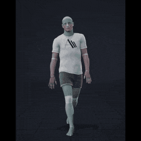 Impaired walking, walking forward, walking forward with a multiple turns - preview gif